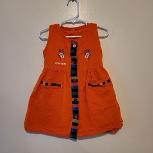 Orange Kids‎ Dress with Embroidered Details